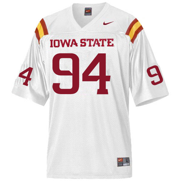 Men #94 Kyle Krezek Iowa State Cyclones College Football Jerseys Sale-White